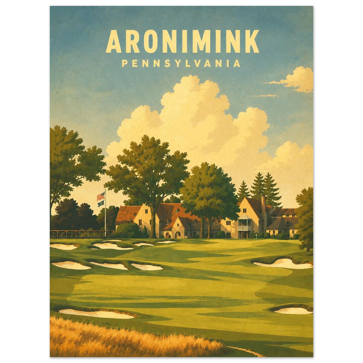 Aronimink Golf Club Poster – Pennsylvania Golf Wall Art