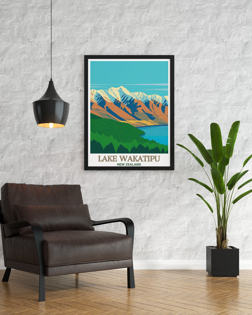 Lake Wakatipu Poster - The Remarkables Art Print - New Zealand Wall Print - New Zealand Travel Poster-3
