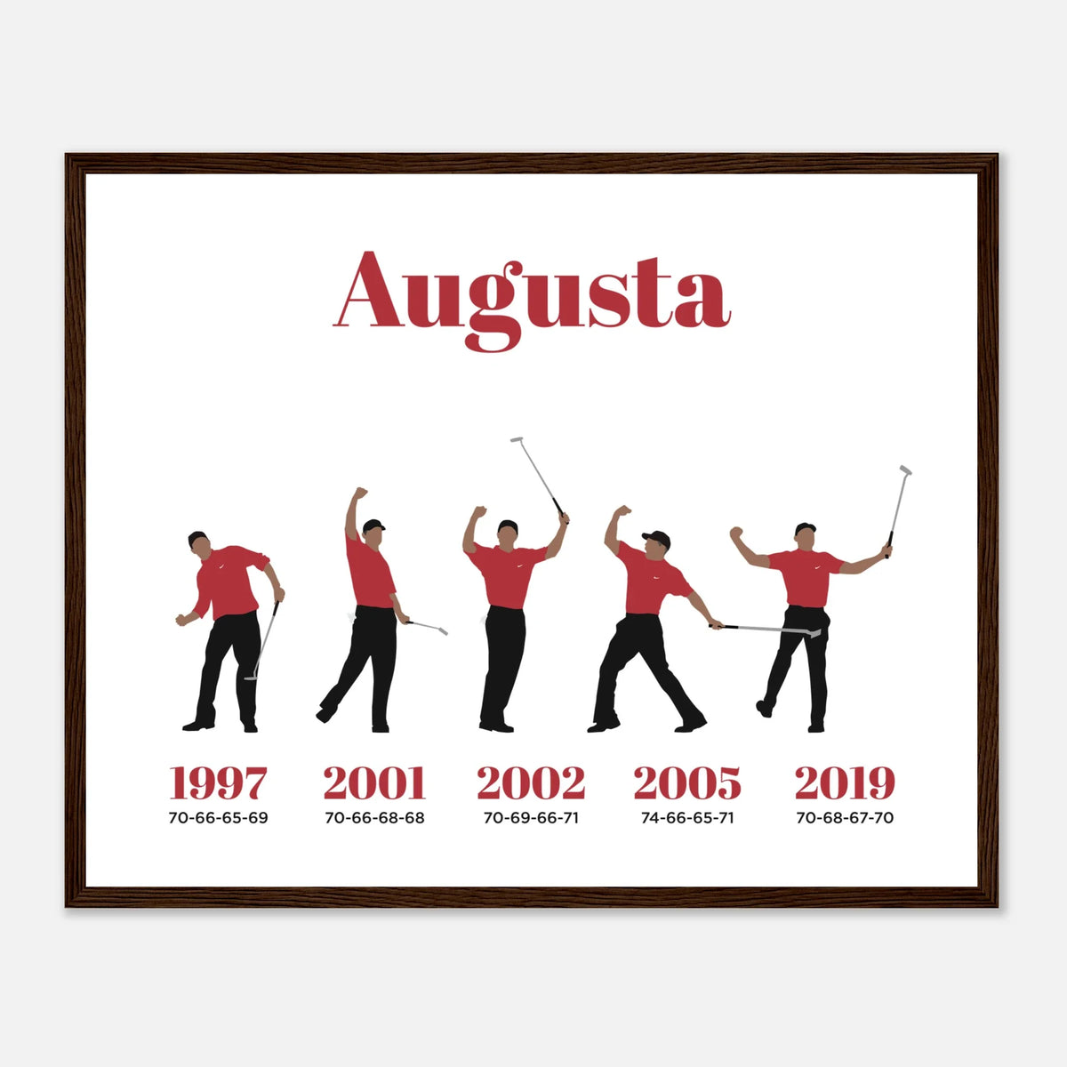 Augusta 5 Wins - Golf Print & Framed Poster