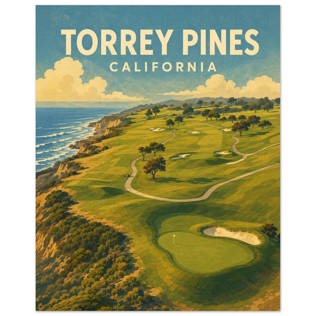 Torrey Pines Golf Poster – San Diego California Golf Wall Art