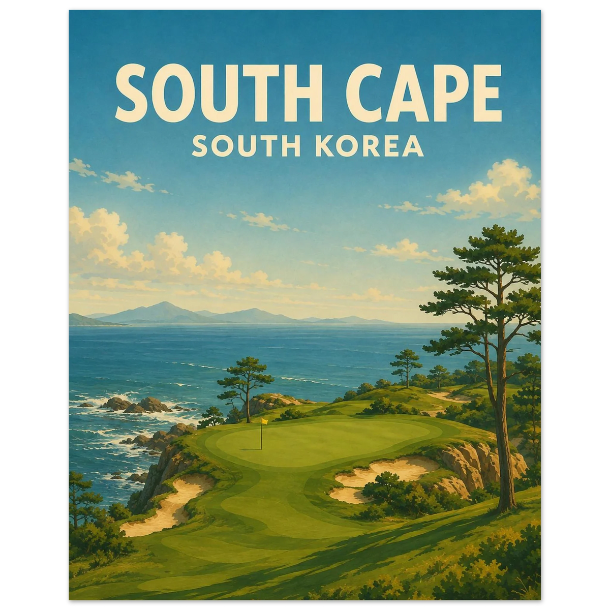 South Cape Golf Club Poster – Korea Golf Course Art