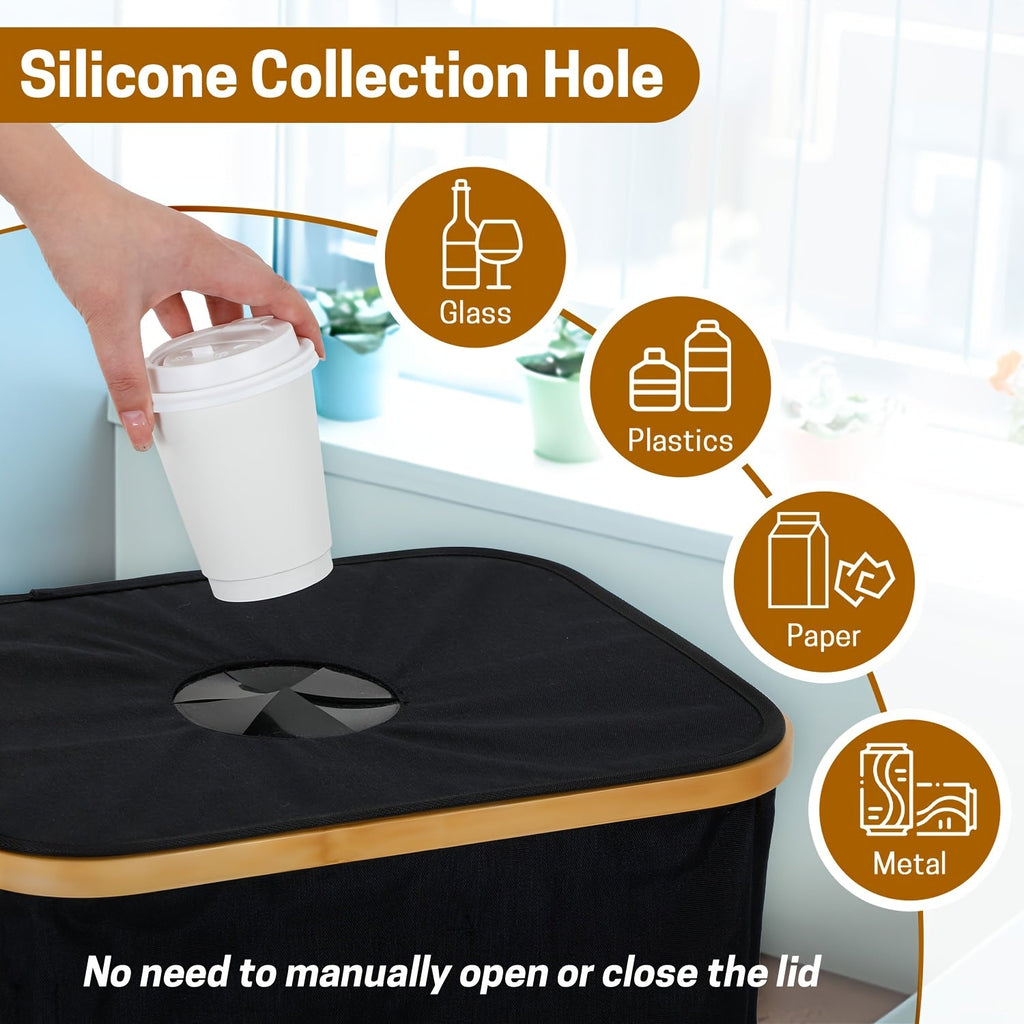 Household Recycling Bin with 2 Detachable Inner Bags