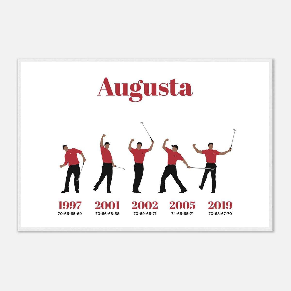 Augusta 5 Wins - Golf Print & Framed Poster
