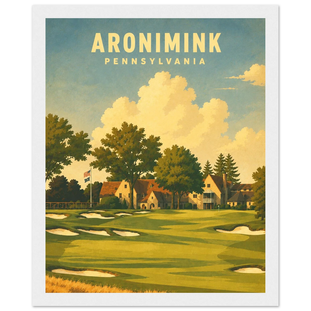 Aronimink Golf Club Poster – Pennsylvania Golf Wall Art