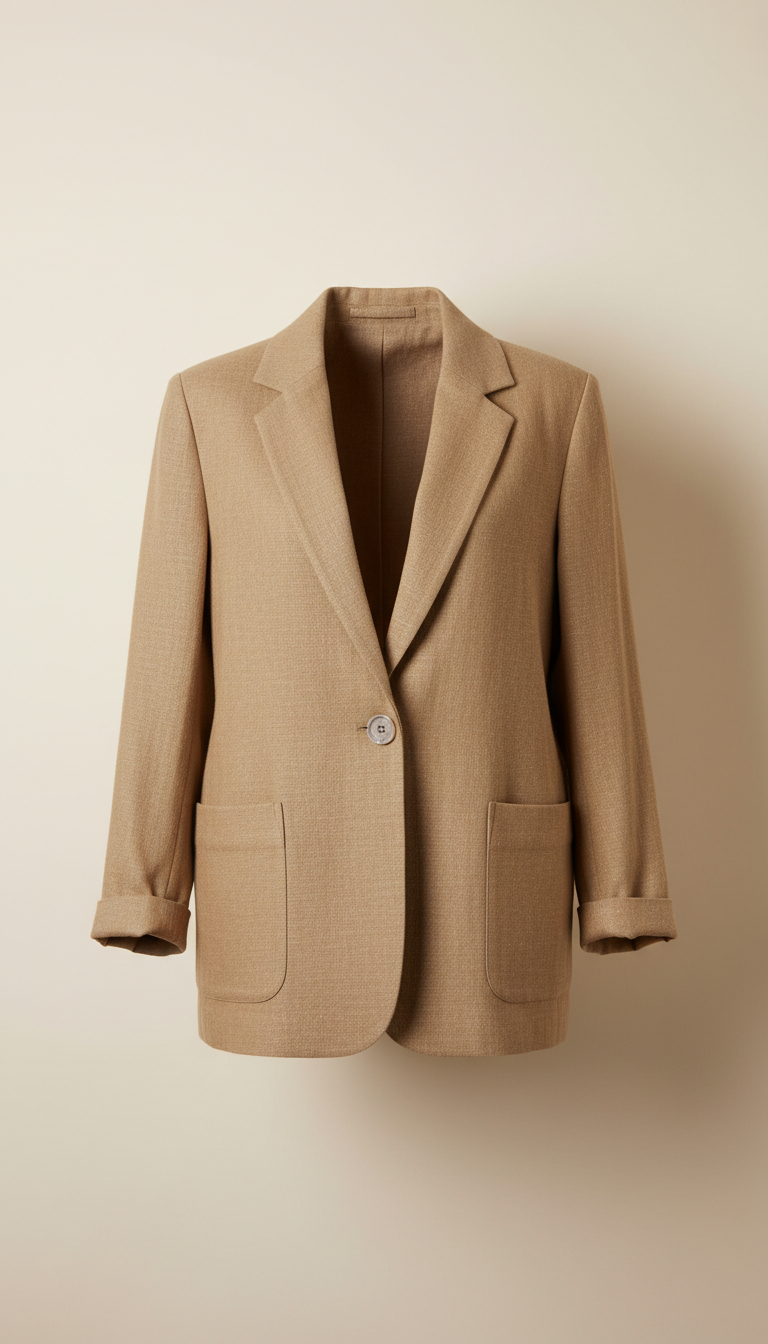Unstructured Blazer in Warm Ash