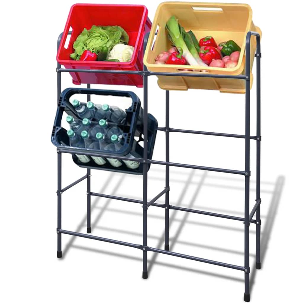 Vidaxl steel storage rack for 6 crates