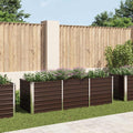 Vidaxl Raised Planter 240x80x77 cm Galvanized Steel Brown