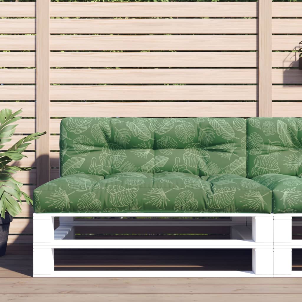 Vidaxl pallet cushion 120x40x12 cm fabric leaf pattern