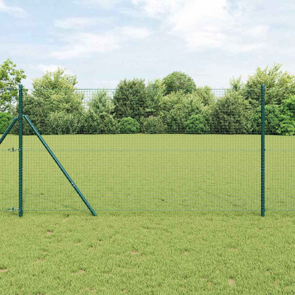 VidaXL Afrasteringspaal groen 25 x 1 m (25 x 25 mm gaas) staal