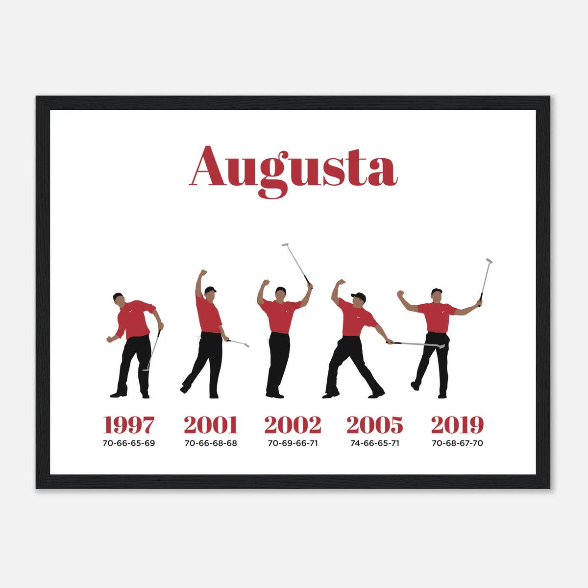 Augusta 5 Wins - Golf Print & Framed Poster