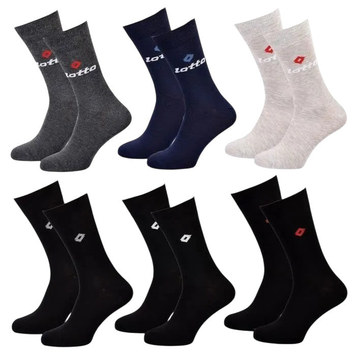 Lotto cotton men's normal socks - 3 pairs/pack - black - 39-42