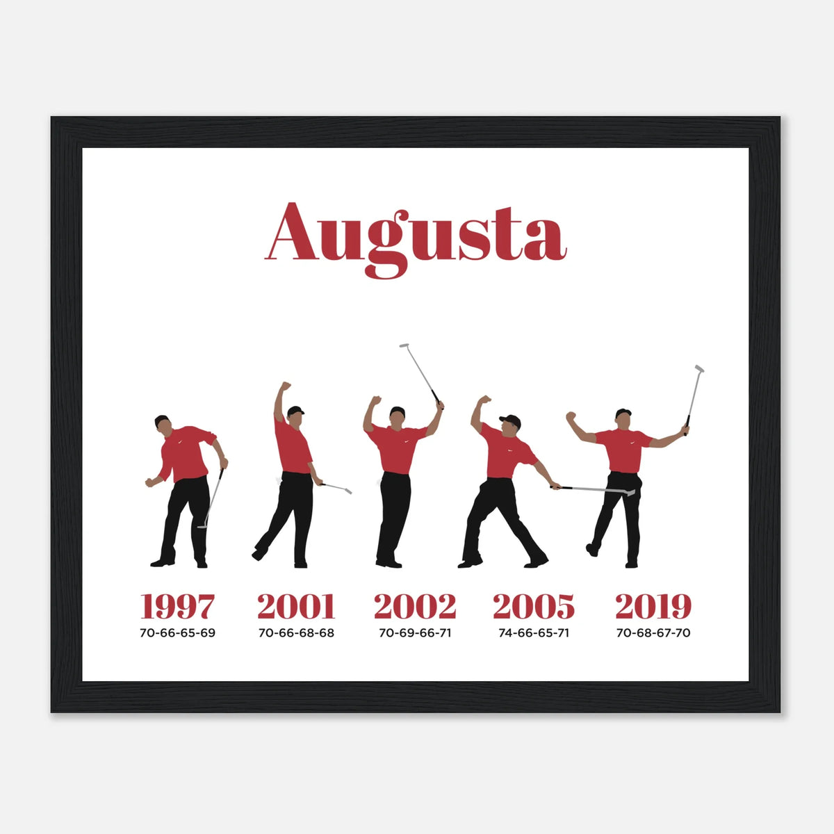 Augusta 5 Wins - Golf Print & Framed Poster
