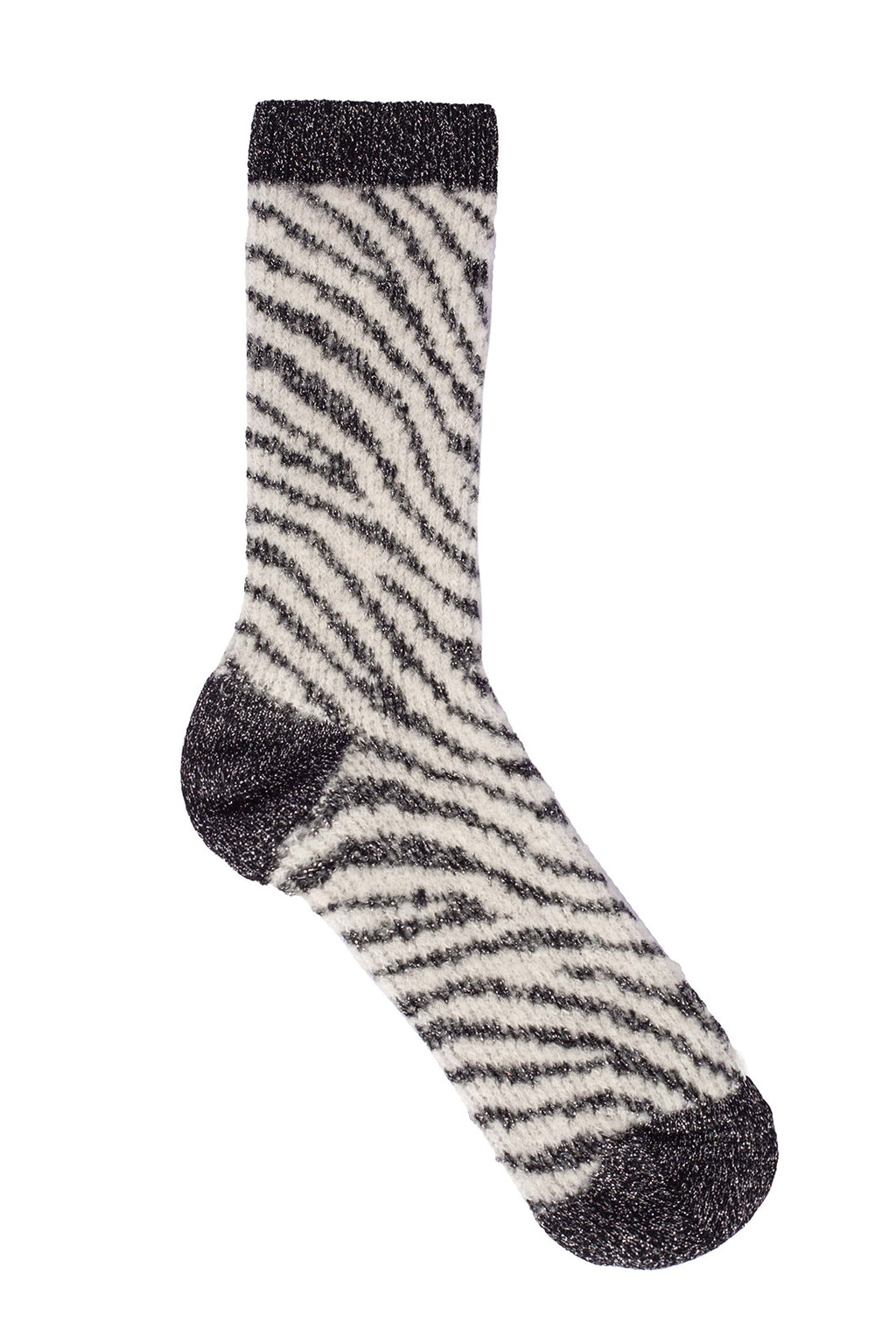 GALLO - Women's lurex socks wih zebra pattern  - Size One size