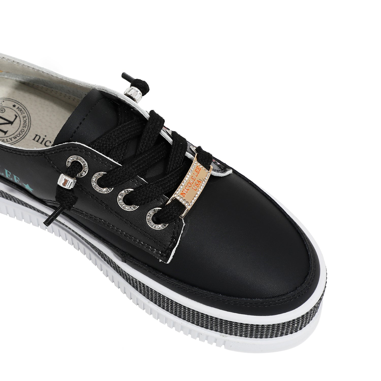 ZAPATILLA DE PIEL CON PLATAFORMA Y PEDRERÍA (SAMANTHA LA BELLEZA)