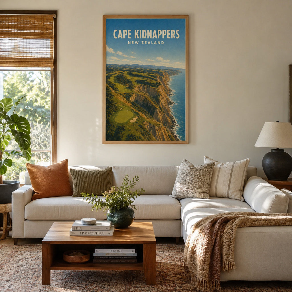 Cape Kidnappers Golf Poster – New Zealand Golf Art