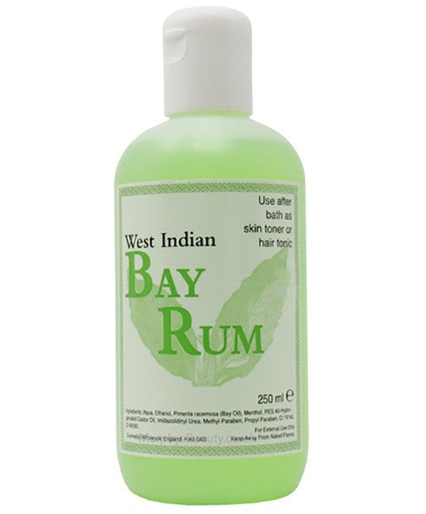 West Indian Bay Rums Skin Toner / Hair Tonic 250ml Regular Strength
