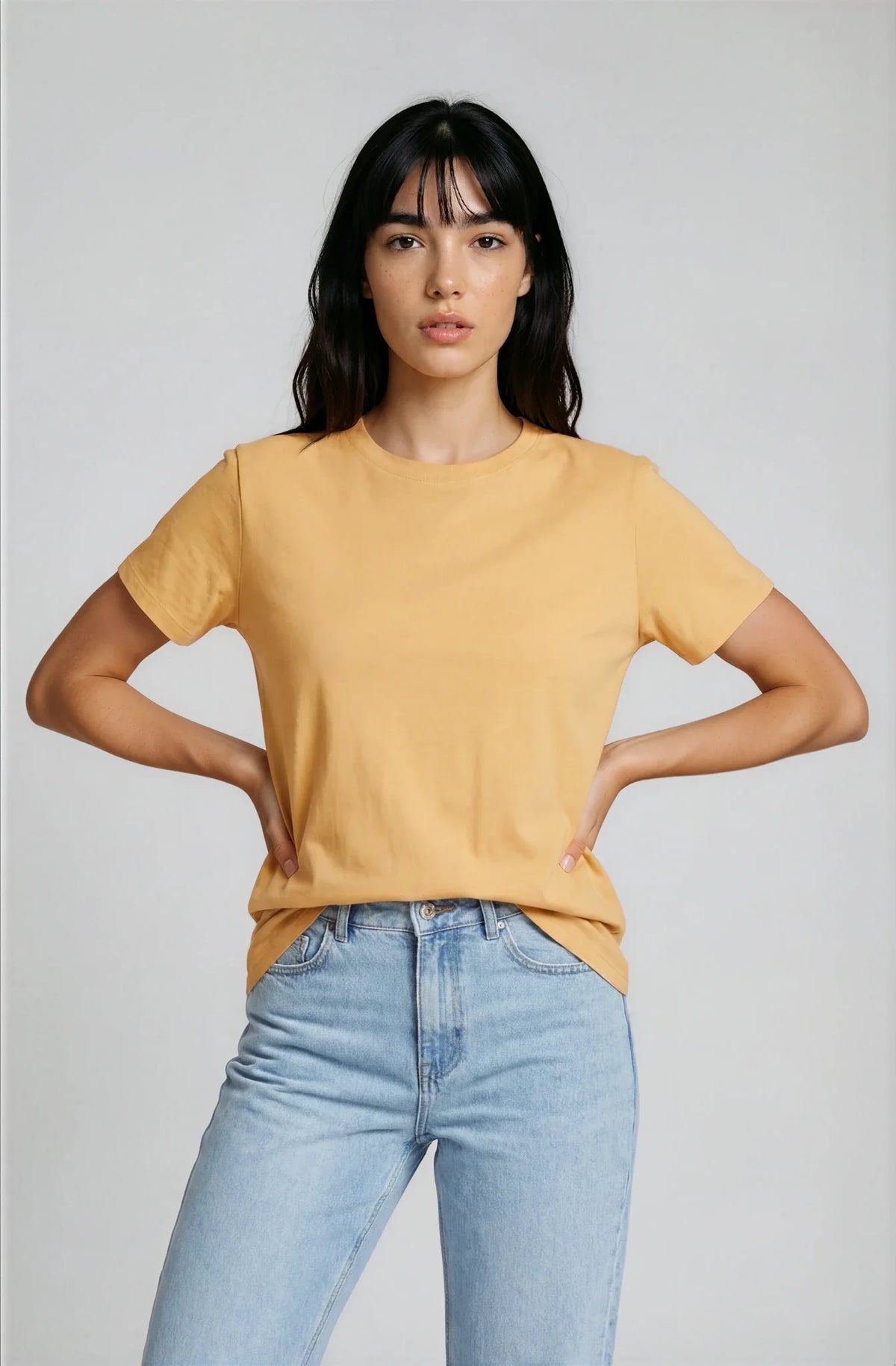 Camiseta Básica Premium de Algodón Orgánico - Manga Corta Mujer 004
