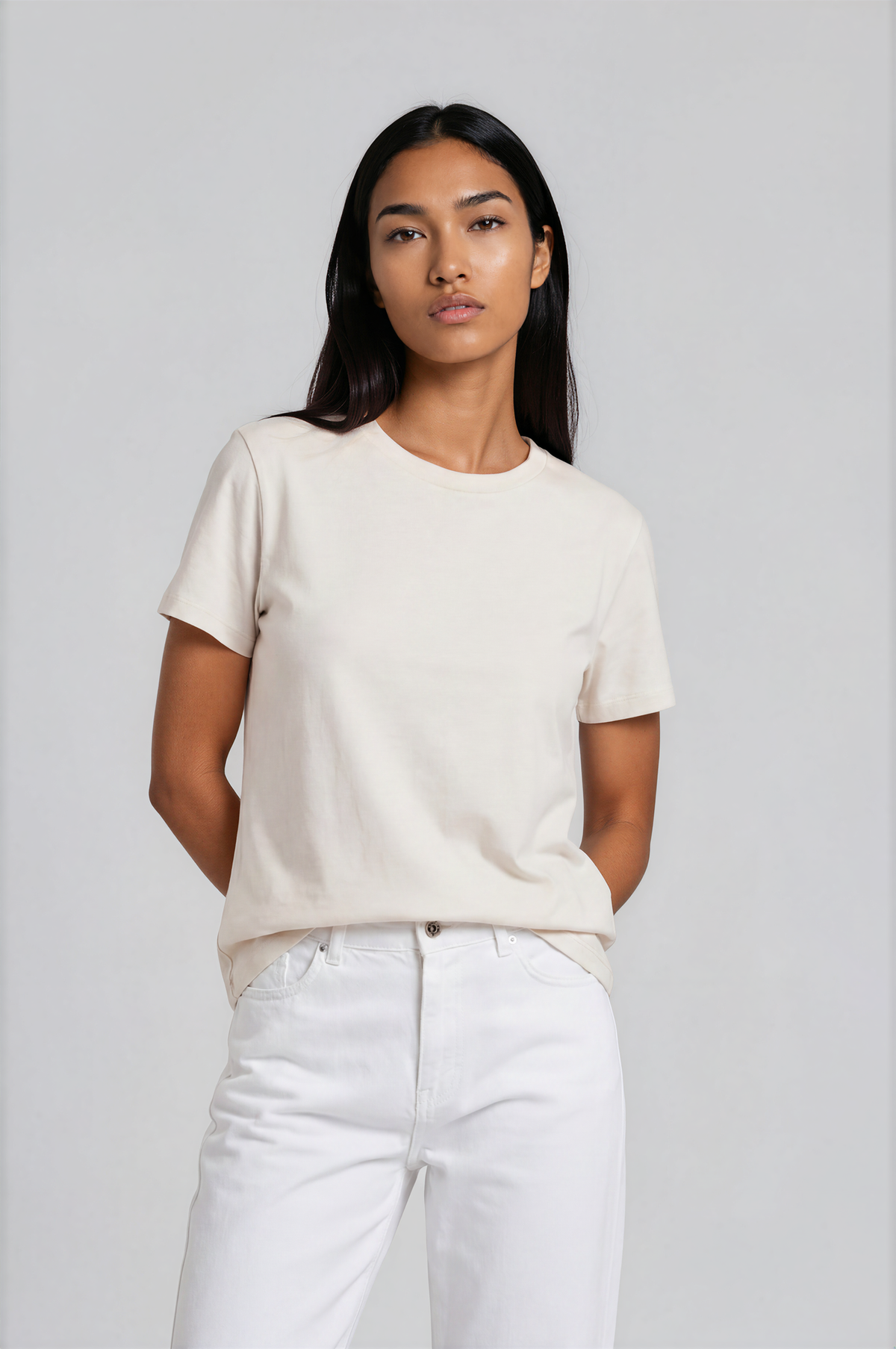 Camiseta Básica Premium de Algodón Orgánico - Manga Corta Mujer 004