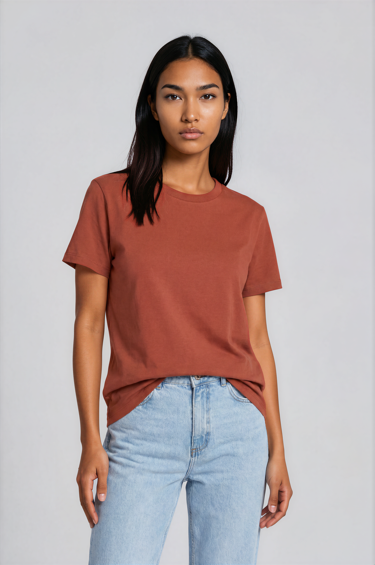 Camiseta Básica Premium de Algodón Orgánico - Manga Corta Mujer 004