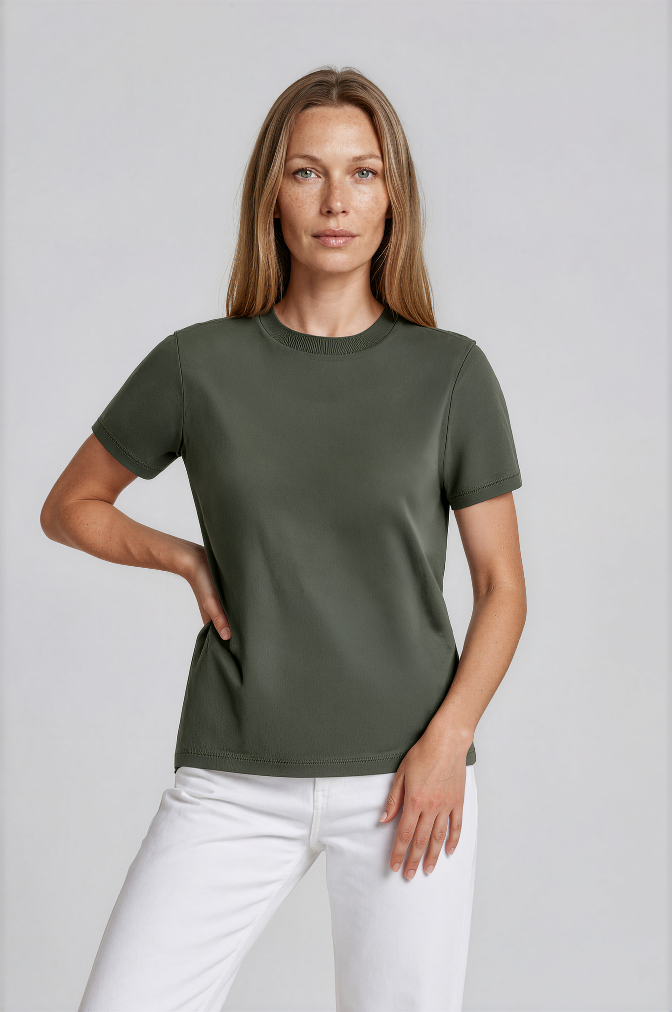 Camiseta Básica Premium de Algodón Orgánico - Manga Corta Mujer 004