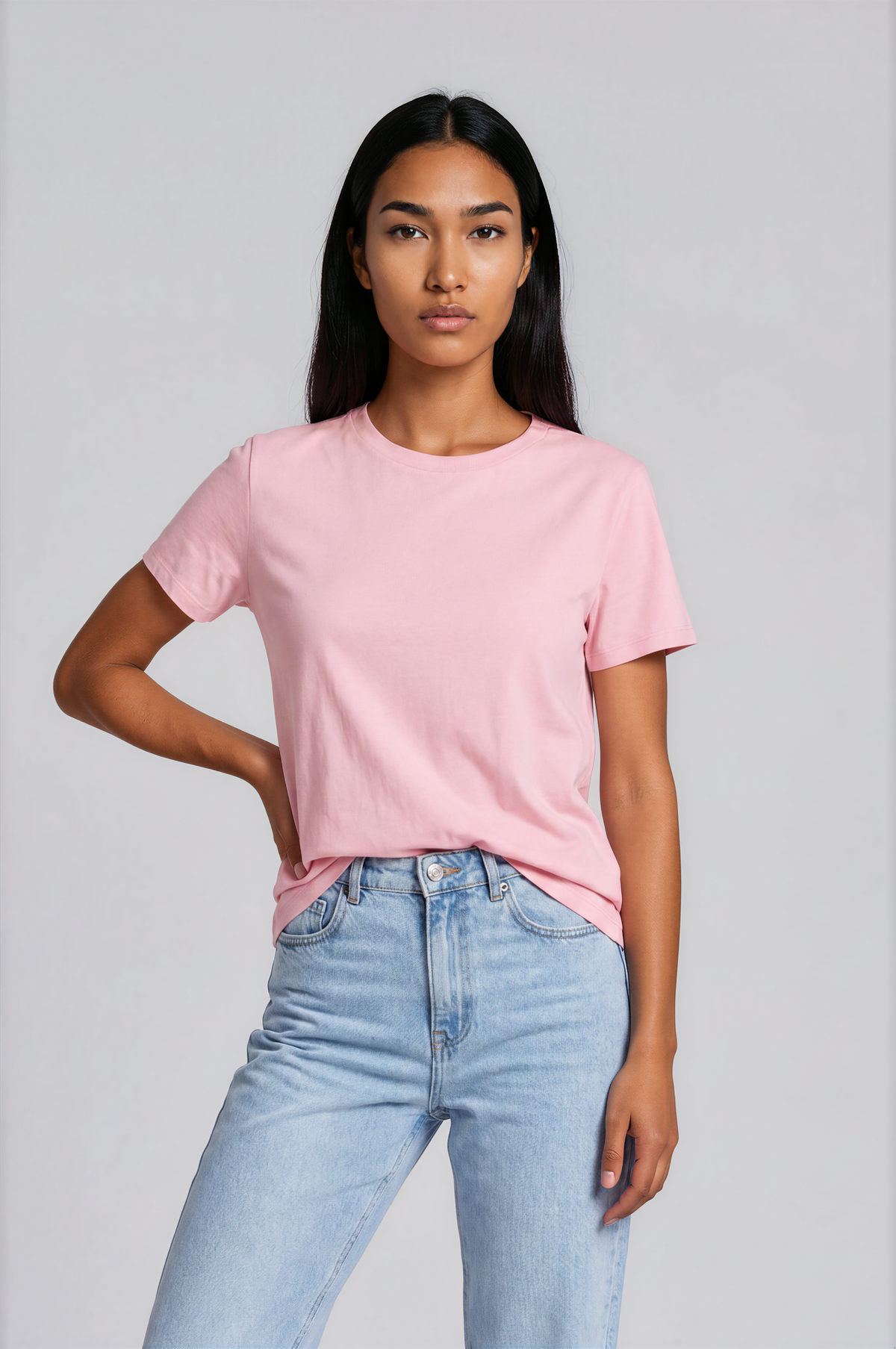 Camiseta Básica Premium de Algodón Orgánico - Manga Corta Mujer 004