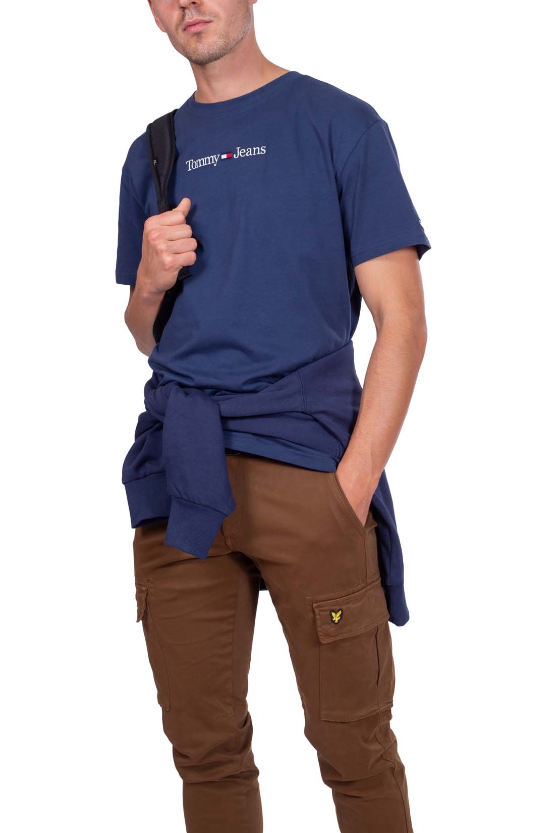 TOMMY JEANS - Men's regular linear logo T-shirt  - Size