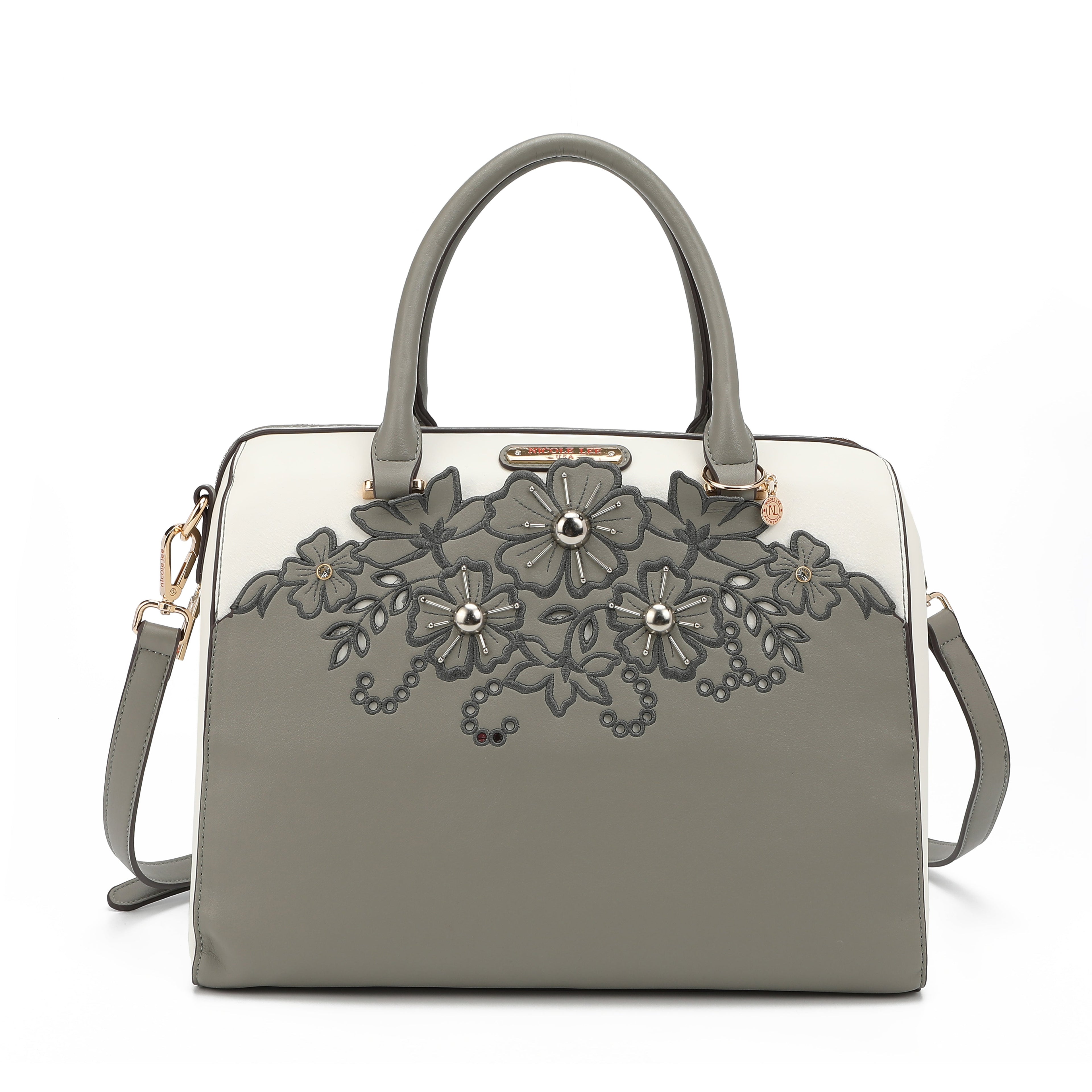 BOLSO BOSTON CON BORDADO FLORAL