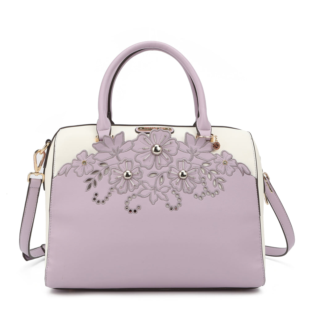 BOLSO BOSTON CON BORDADO FLORAL