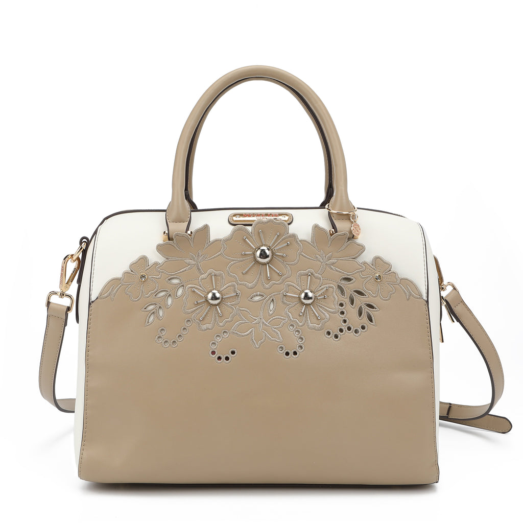 BOLSO BOSTON CON BORDADO FLORAL