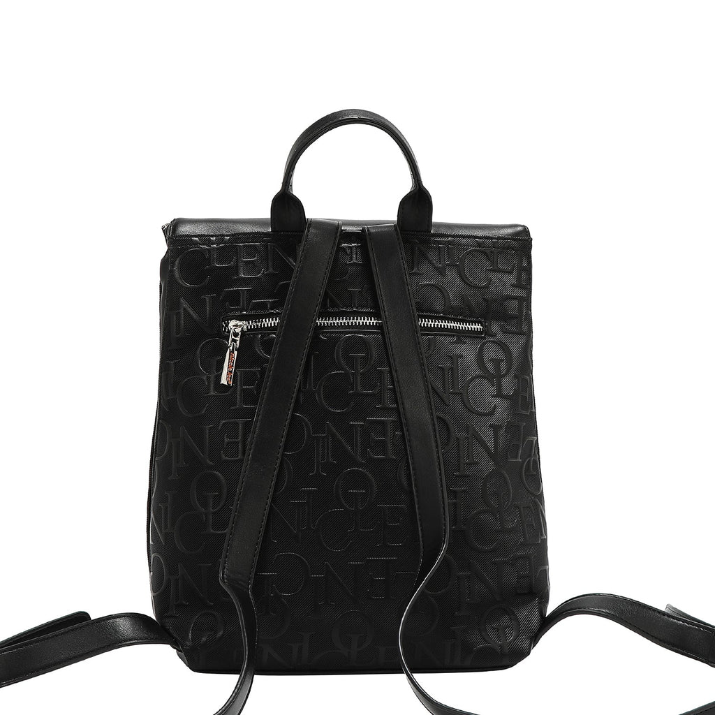 MOCHILA MULTIBOLSILLOS ELEGANCIA EN RELIEVE (NEGRO)