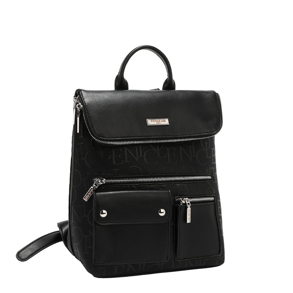 MOCHILA MULTIBOLSILLOS ELEGANCIA EN RELIEVE (NEGRO)