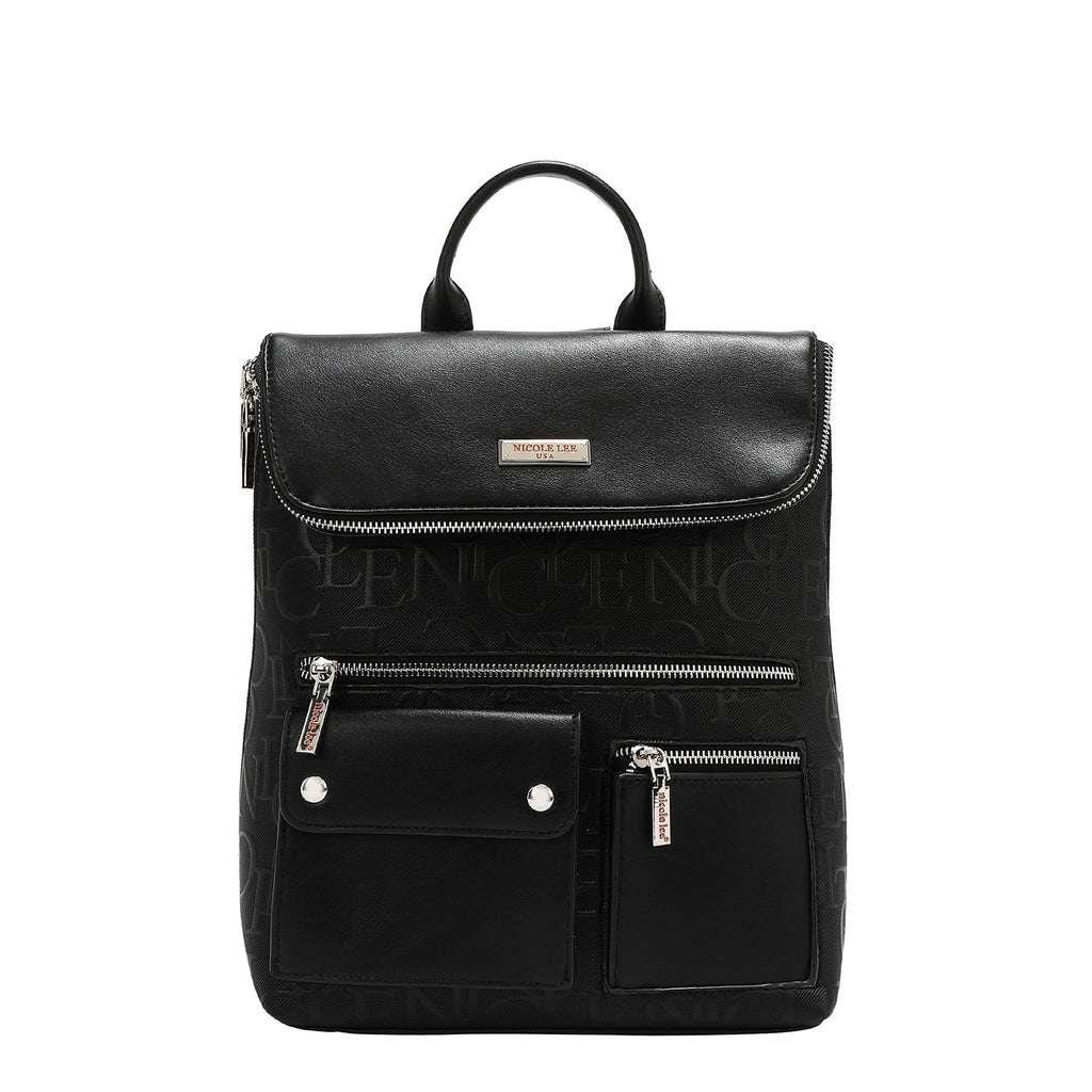 MOCHILA MULTIBOLSILLOS ELEGANCIA EN RELIEVE (NEGRO)