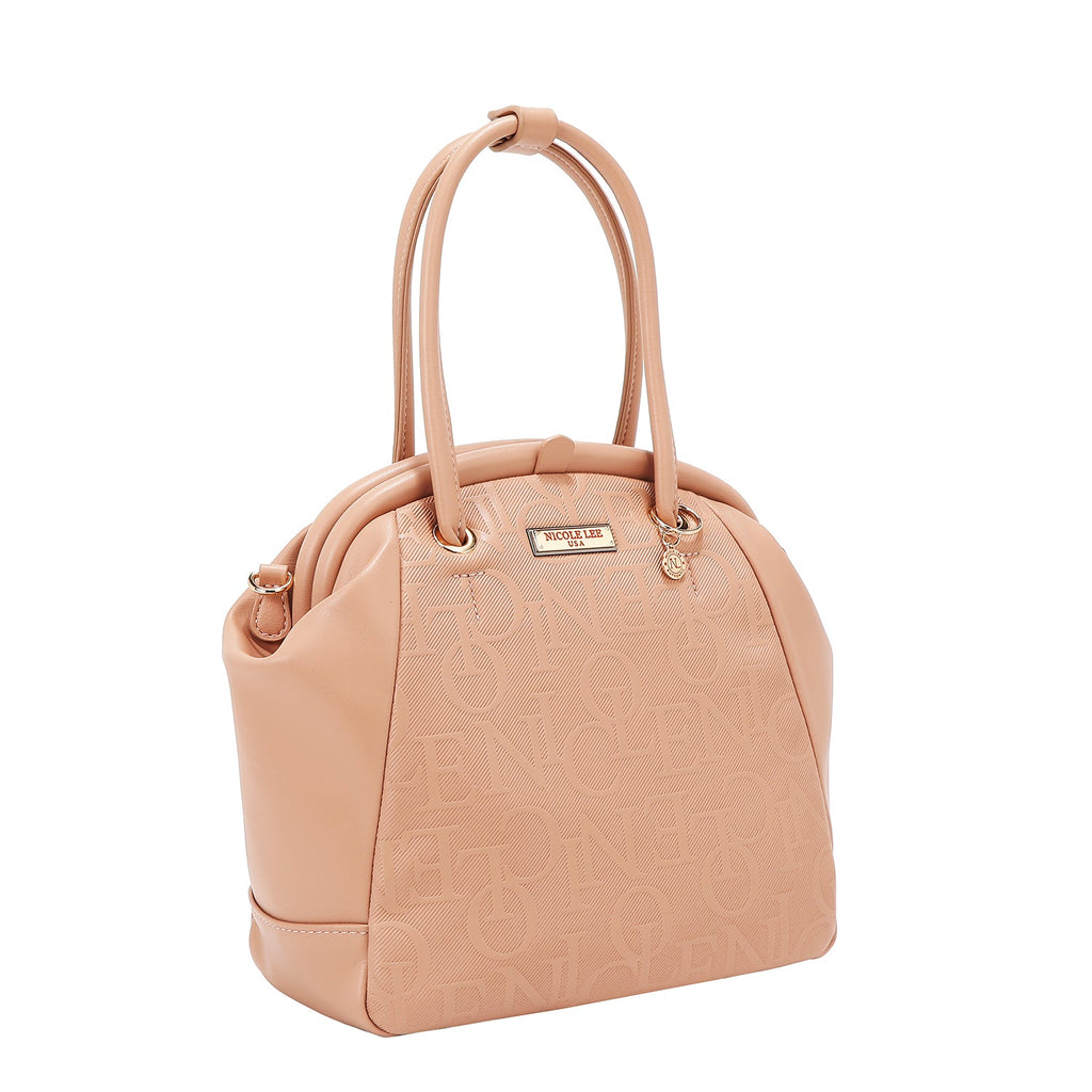 BOLSO DE HOMBRO CON MARCO ELEGANTE EN RELIEVE (ROSA)