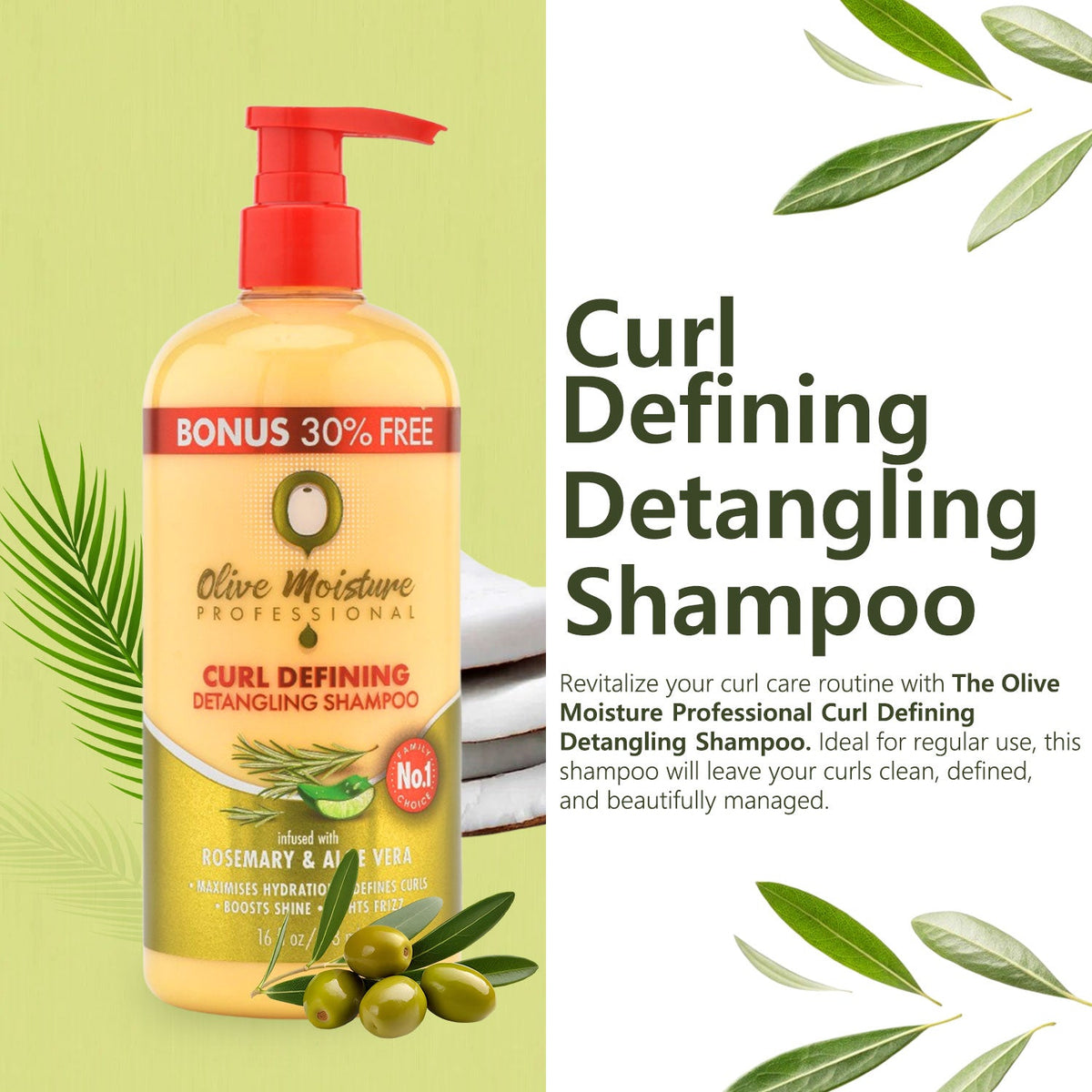 Olive Moisture Professional Curl Defining Detangling Shampoo - 473ml