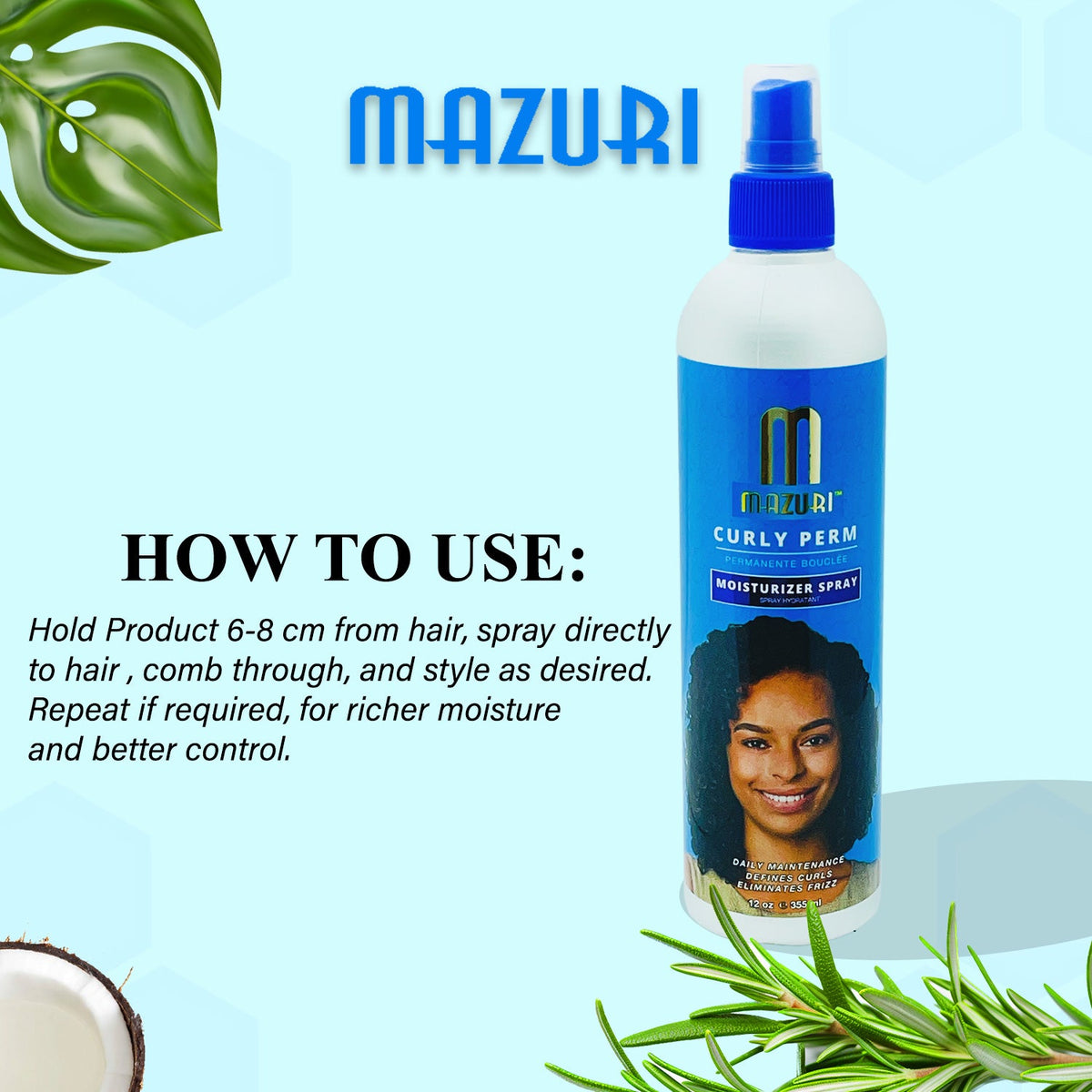 Mazuri Curly Perm Moisturizer Spray 355ml