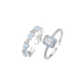 Heart Eternity Cuff Silver Ring Set