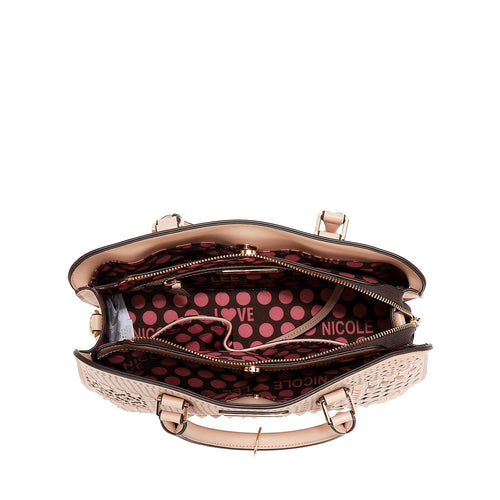 BOLSA DE CÚPULA CON RECORTE GEOMÉTRICO (ROSA)