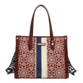 BOLSO DE TOTE GEOMÉTRICO CORTADO CON LÁSER (VINO)
