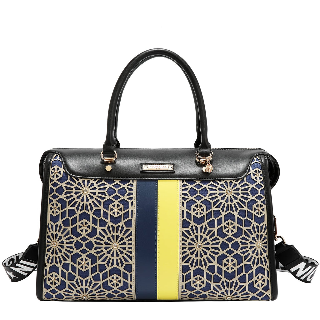 BOLSO BOSTON CON CORTE LÁSER GEOMÉTRICO (NEGRO)