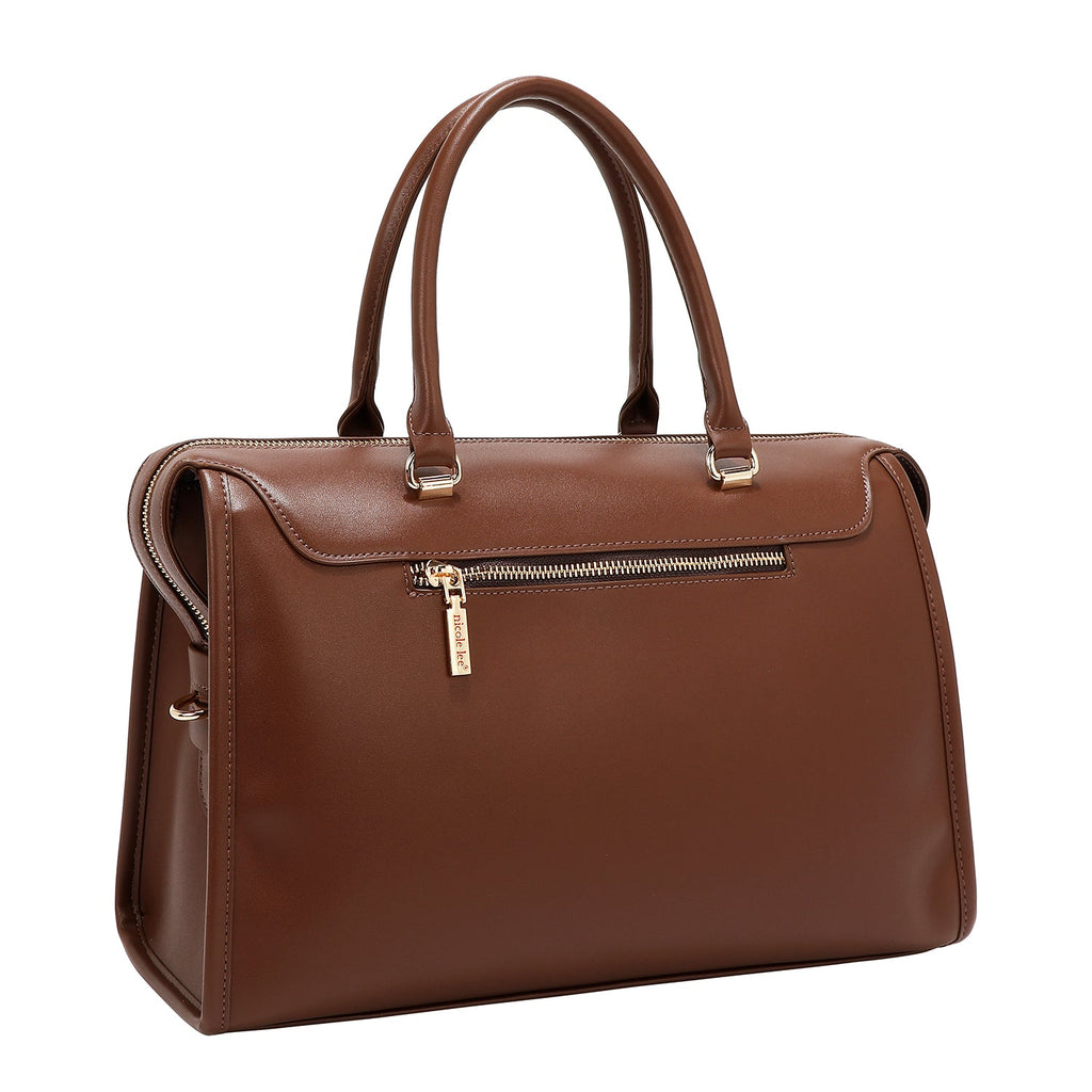 BOLSO BOSTON CON CORTE LÁSER GEOMÉTRICO (MARRON)