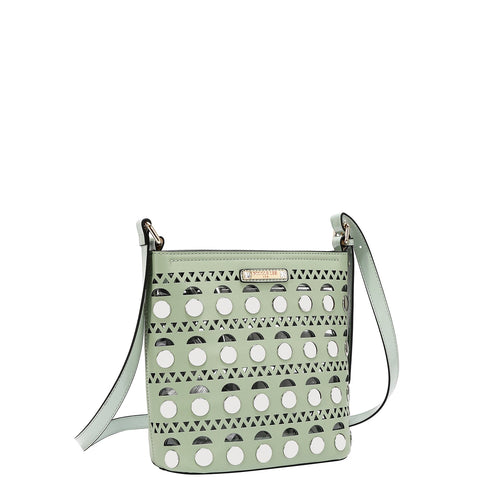 BOLSO BANDOLERA CON TACHUELAS PLATEADAS (VERDE)-1