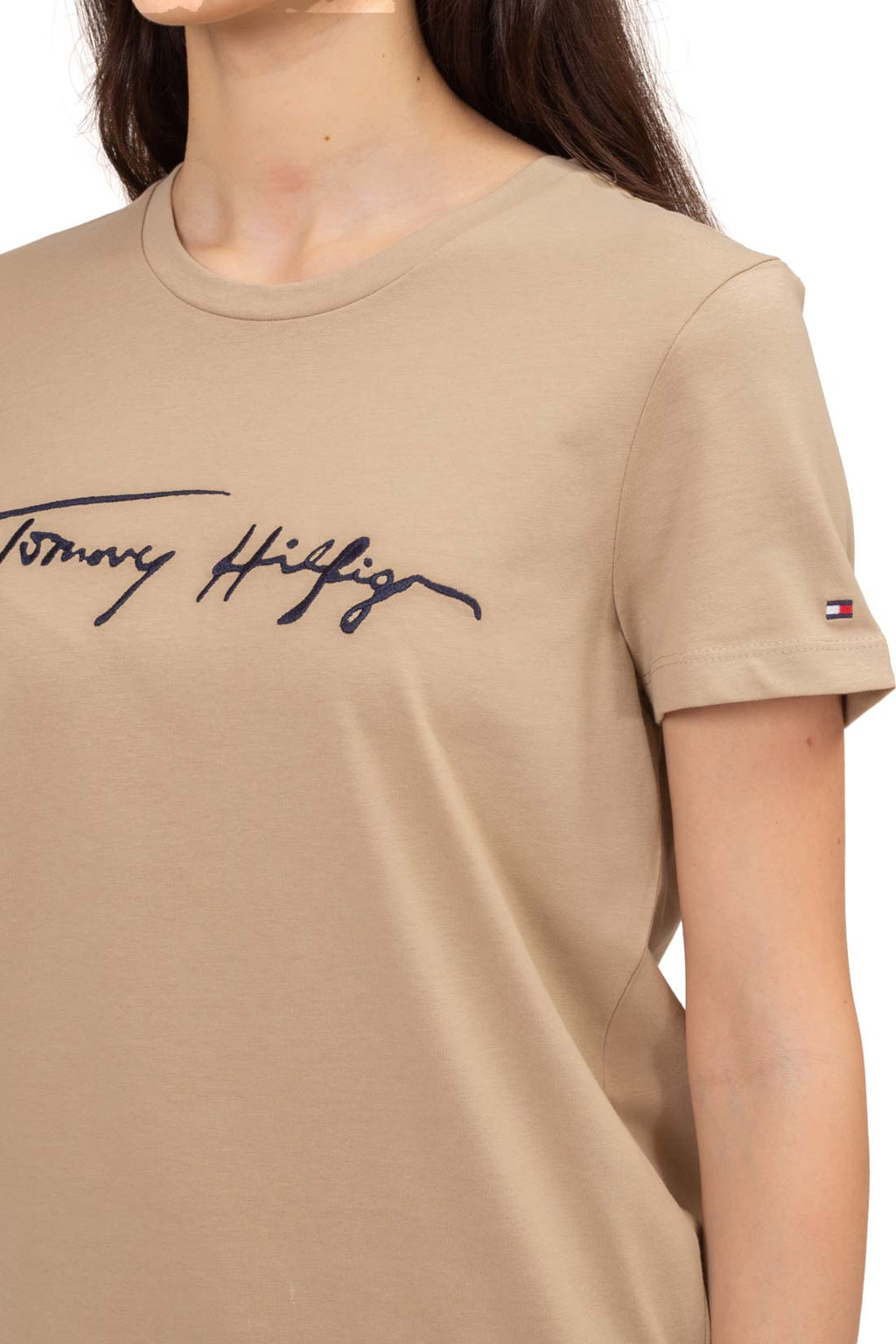TOMMY HILFIGER - Women's T-shirt with signature logo  - Size S