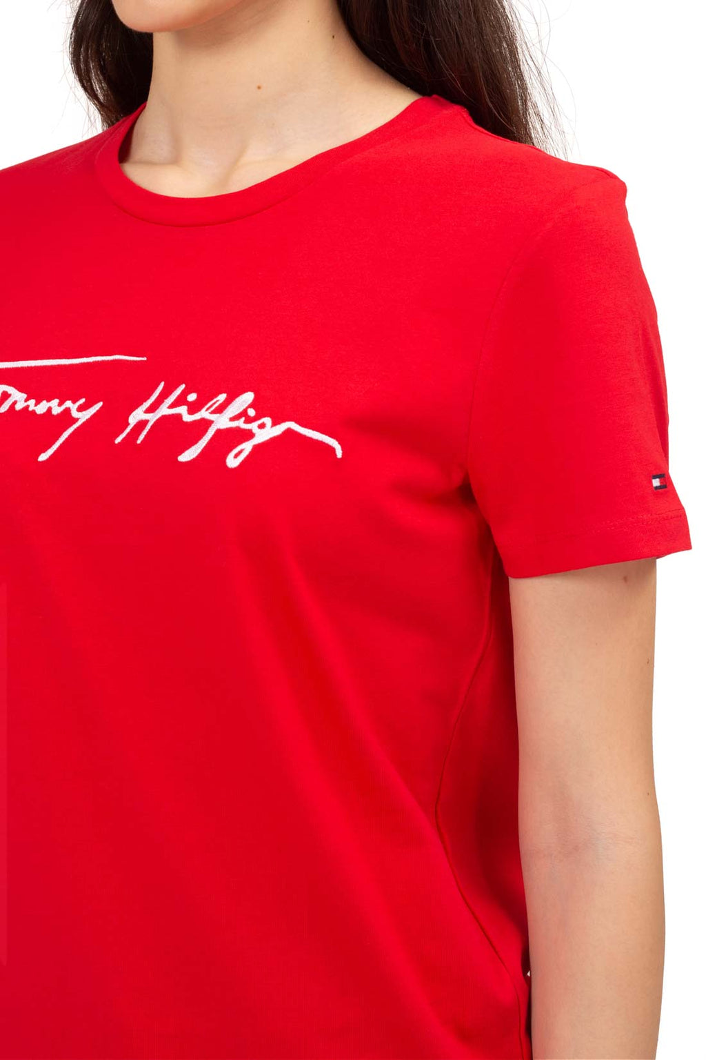 TOMMY HILFIGER - Women's T-shirt with signature logo  - Size S
