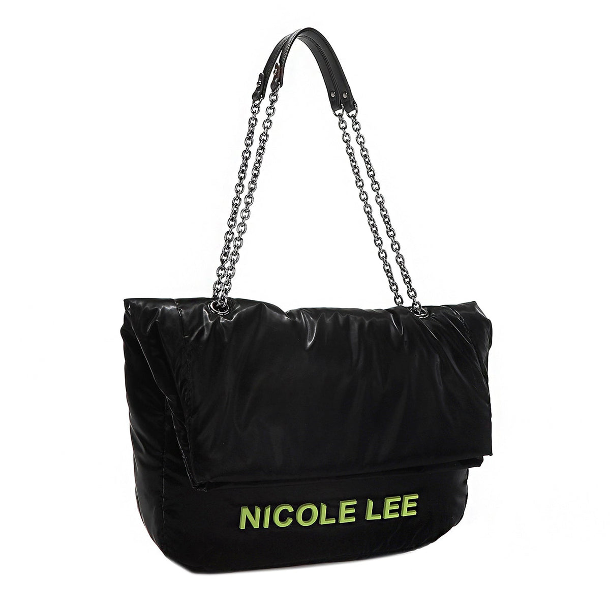 BOLSO GRANDE CON SOLAPA ACOLCHADO (NEGRO)