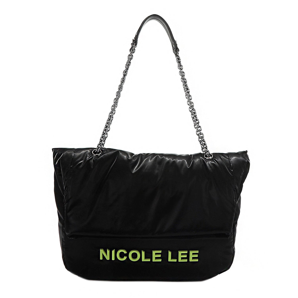 BOLSO GRANDE CON SOLAPA ACOLCHADO (NEGRO)