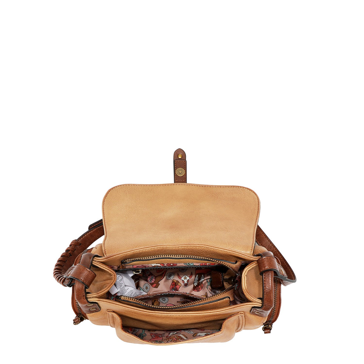 BOLSO DE HOMBRO VINTAGE CON PARCHE (TAUPE)