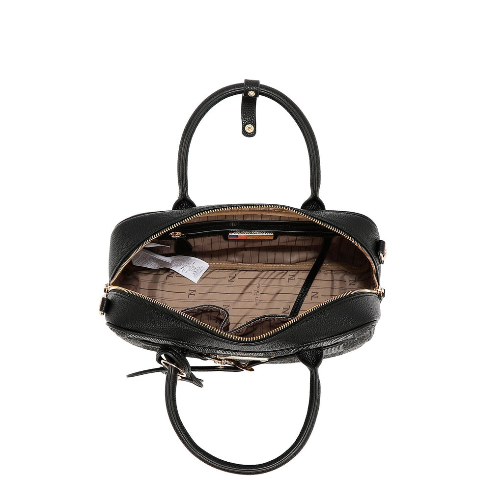 BOLSO BOSTON CHIC CON CUADROS (NEGRO)-4