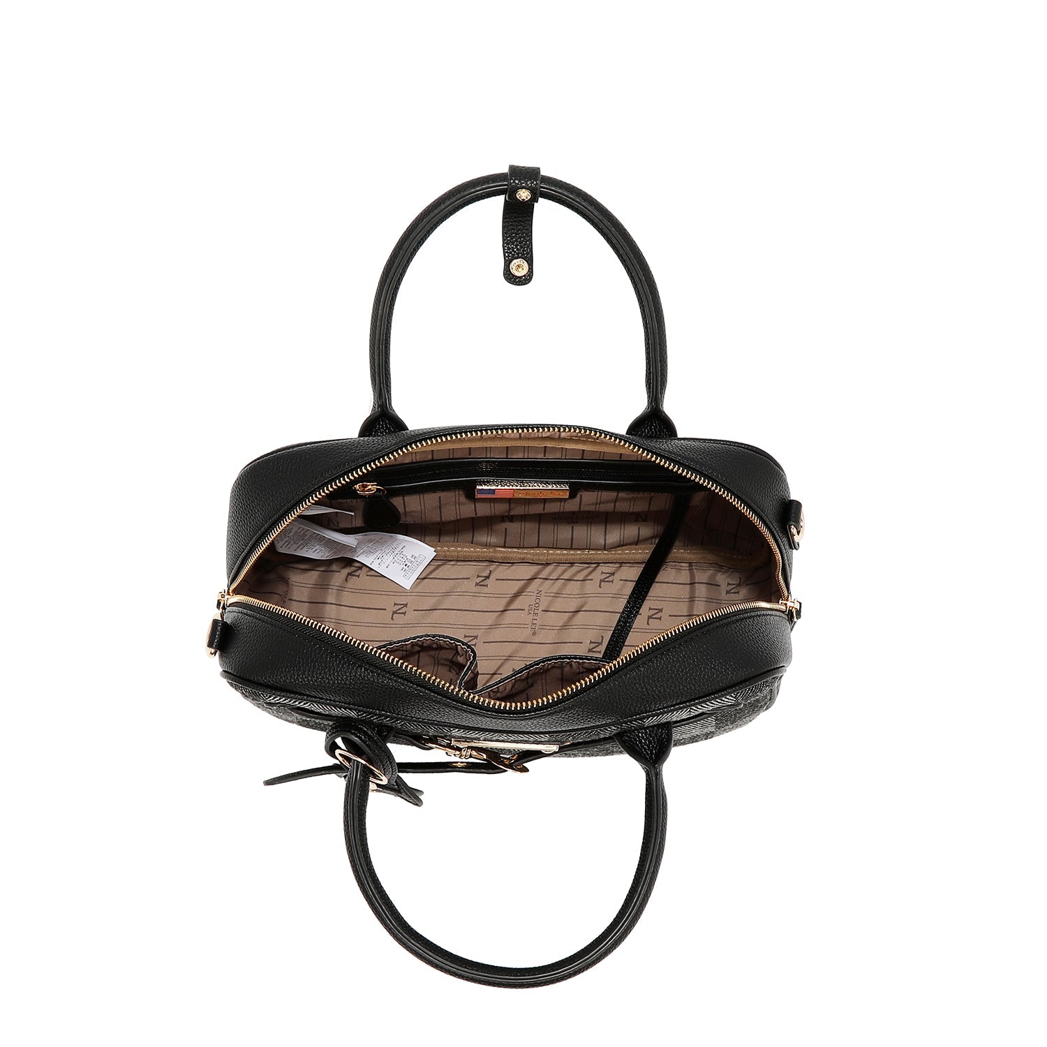 BOLSO BOSTON CHIC CON CUADROS (NEGRO)-4