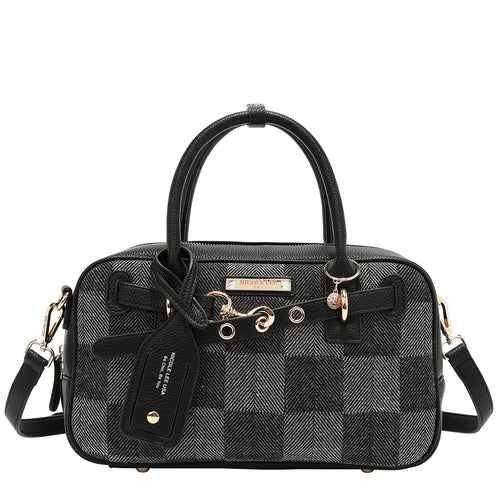 BOLSO BOSTON CHIC CON CUADROS (NEGRO)-0