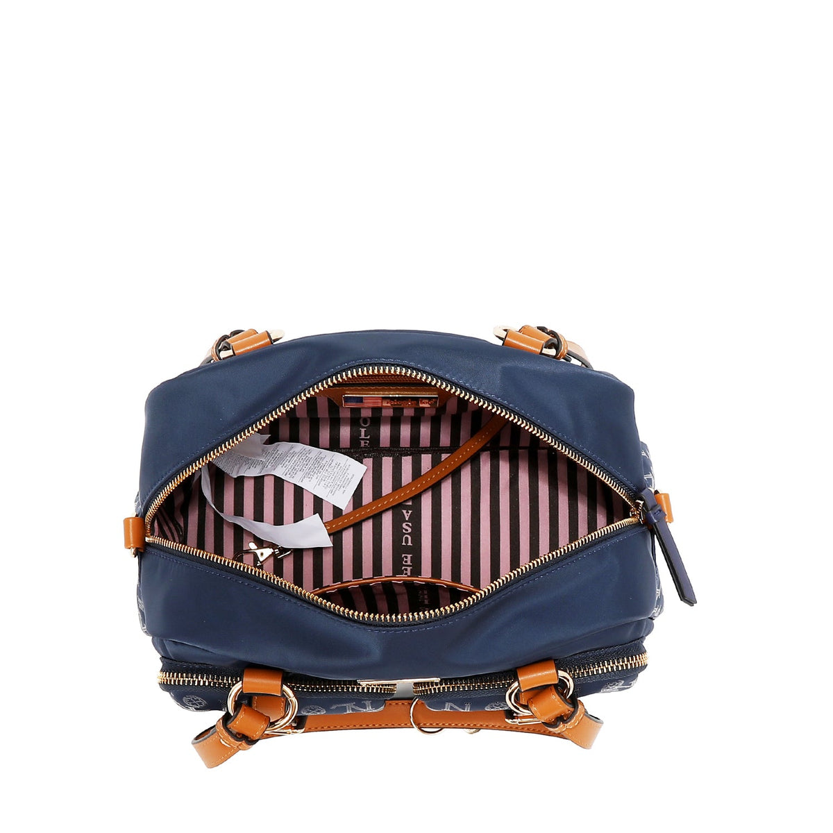 BOLSO BOSTON CON LOGOTIPO MONOGRAMA (ROJO)